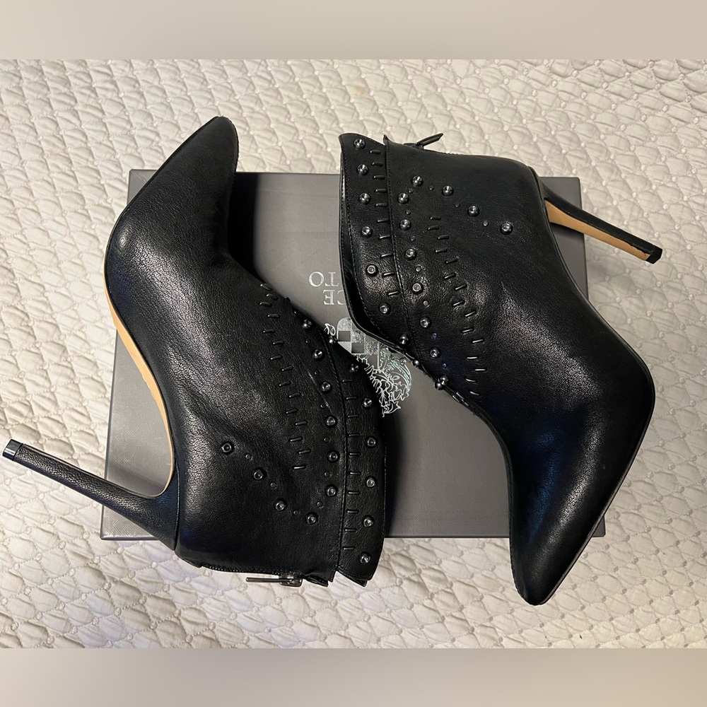Vince Camuto Black Studded Kavippa Ankle Booties